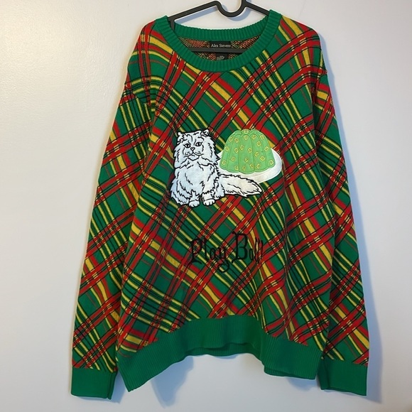 Alex Stevens Cat Jello Mold Play Ball Ugly Sweater size XXL - Picture 1 of 13